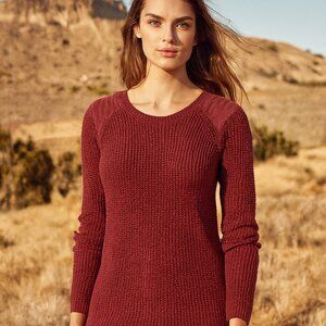 Ruff Hewn Cable Knit Women S Hip Zipper Shoulder Patch Retro Y2K Casual‎ Sweater